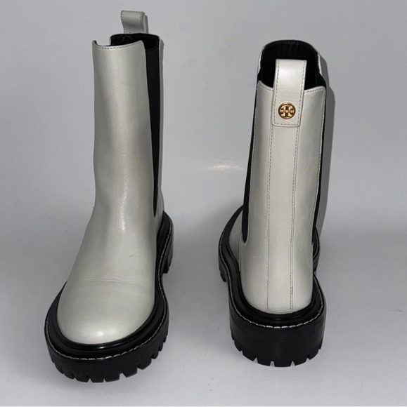 New Tory Burch Benton Leather Ankle Boot In New Ivory Sz 10.5 - Picture 2 of 12